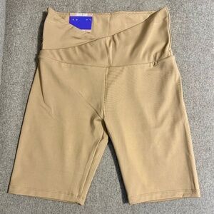 S Tan Biker Shorts
